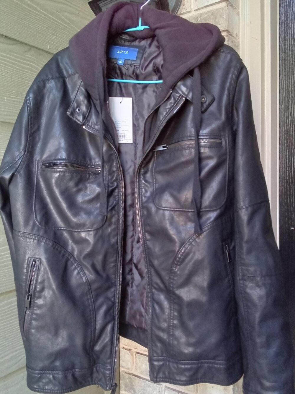 The Men's Apt. 9 Bibbed Moto Jacket in Black, Size L
